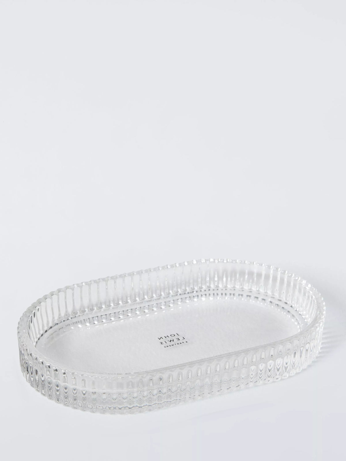 John Lewis fluted glass bathroom tray in clear, UK version