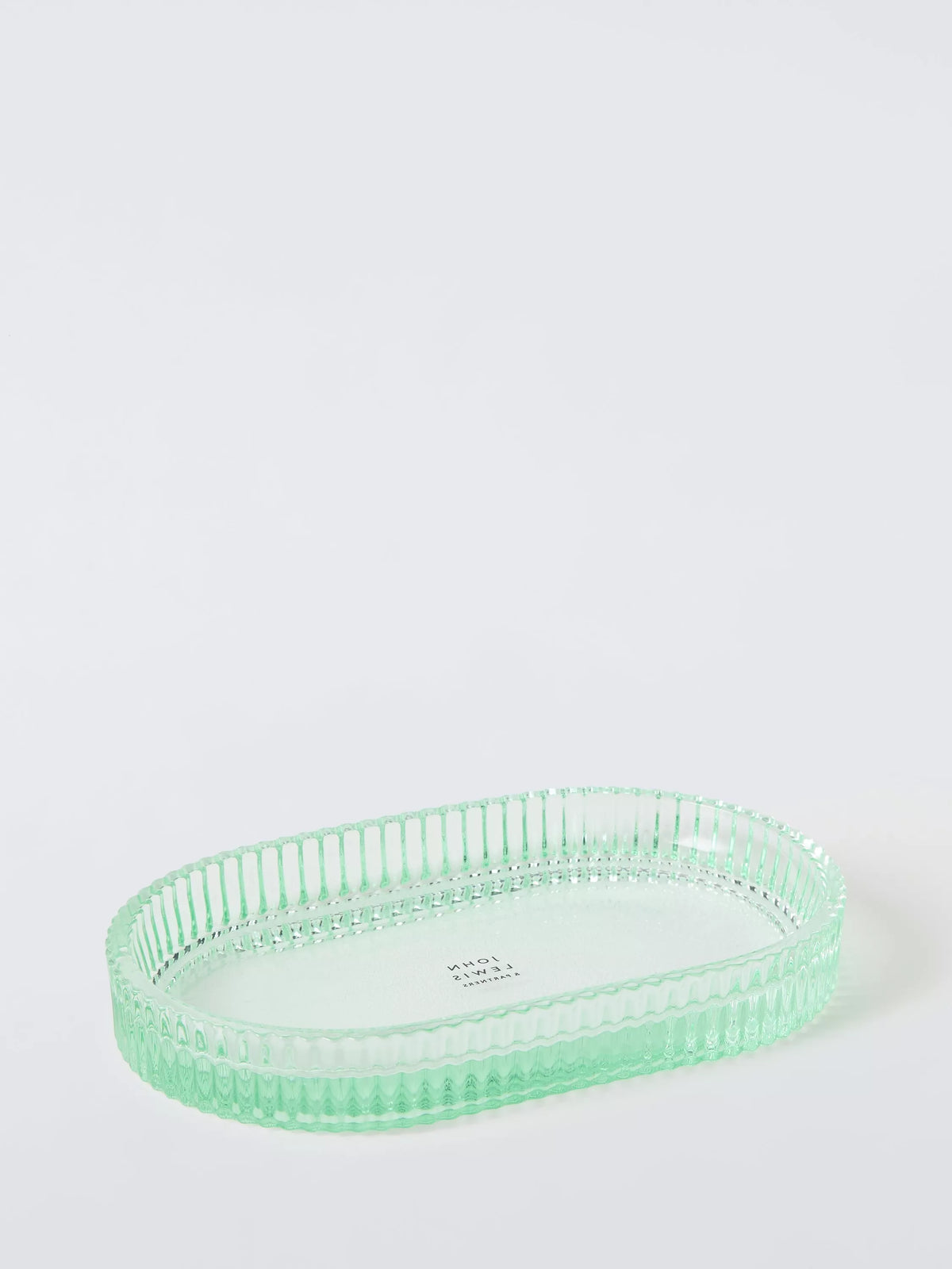 John Lewis fluted glass bathroom tray willow - British product