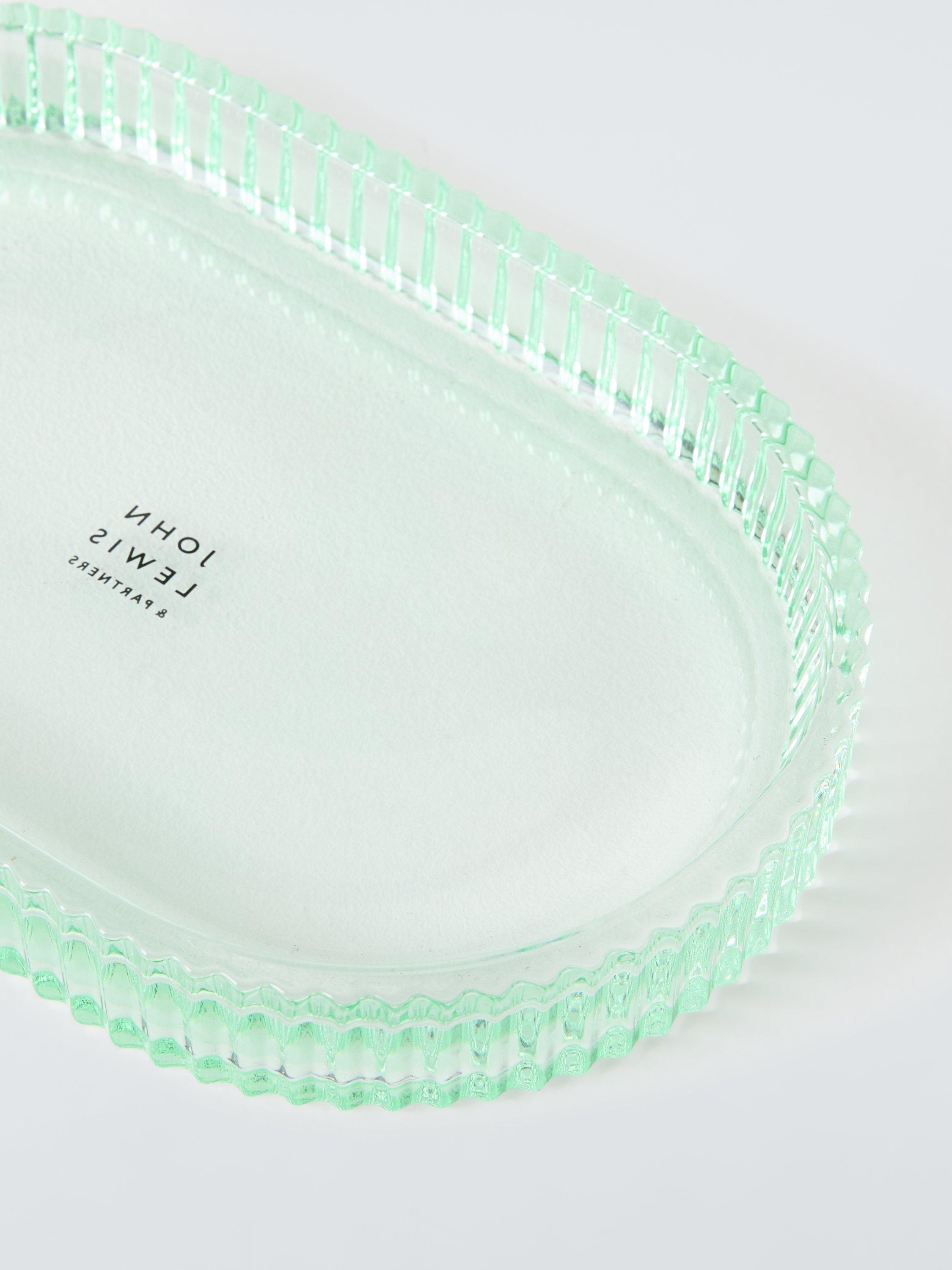 John Lewis fluted glass bathroom tray willow - British product
