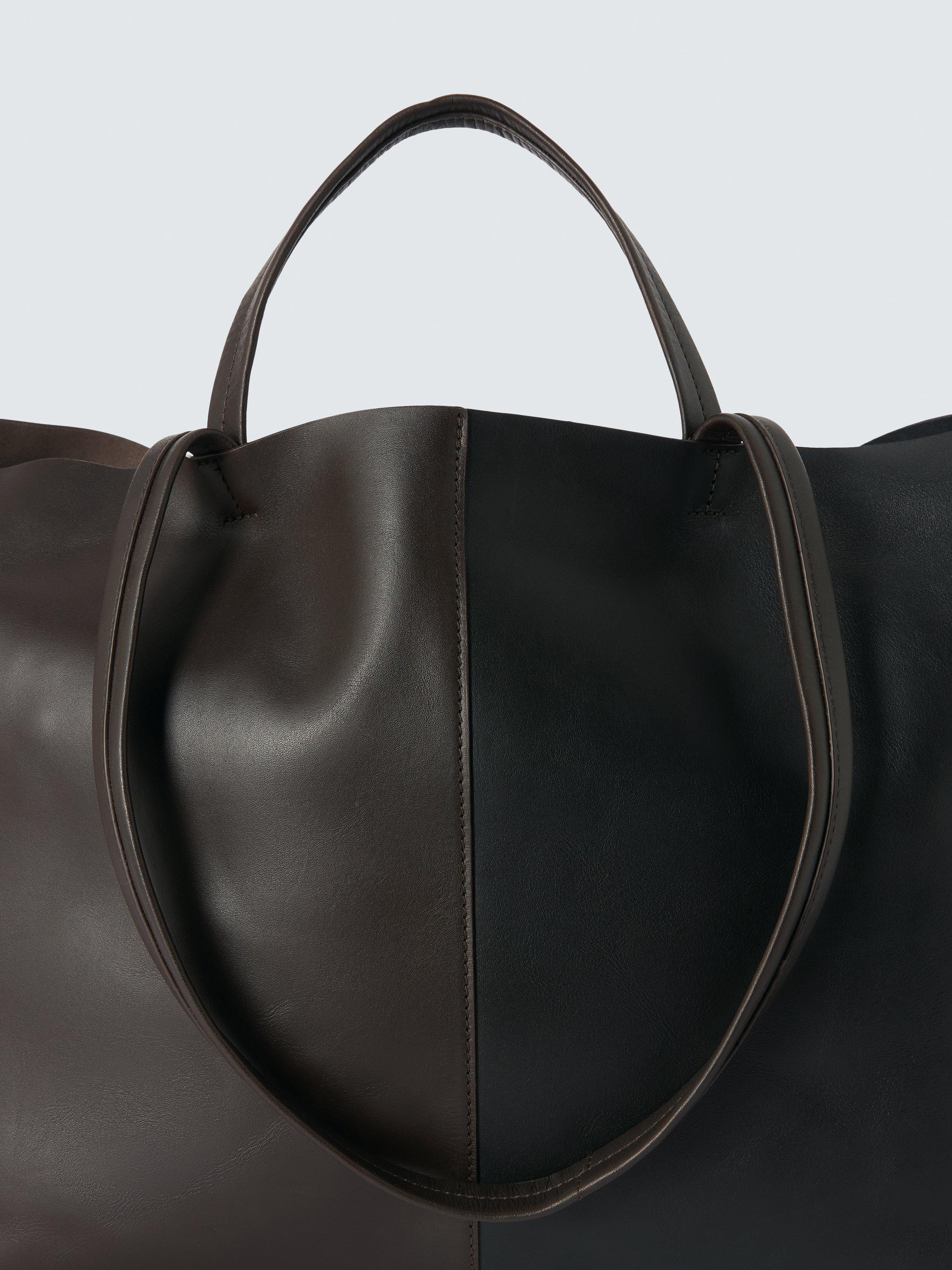 John Lewis leather tote bag chocolate black - British product
