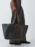 John Lewis leather tote bag chocolate black - British product