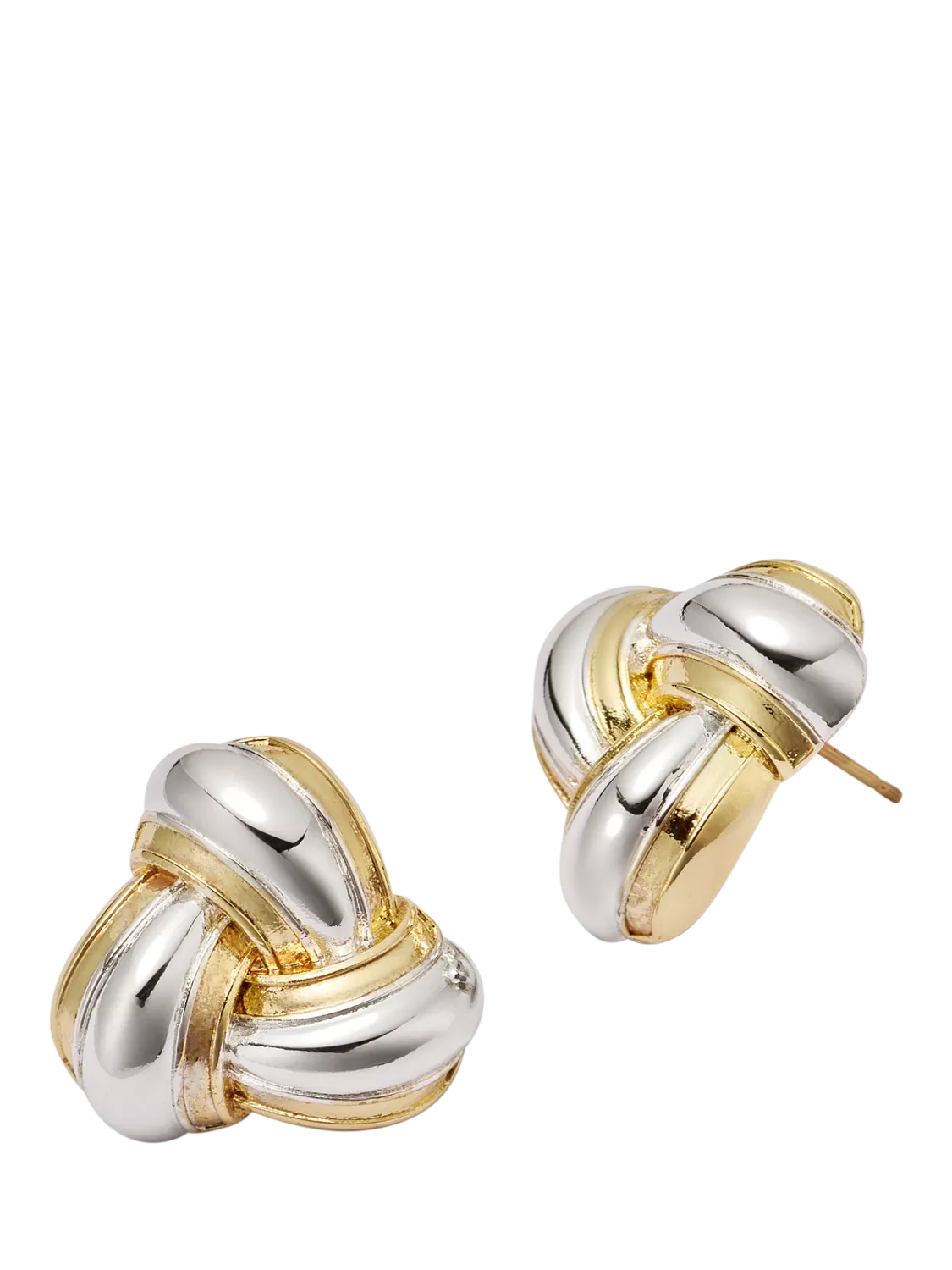 Daisy London mini knot stud earrings mixed metal (British brand)
