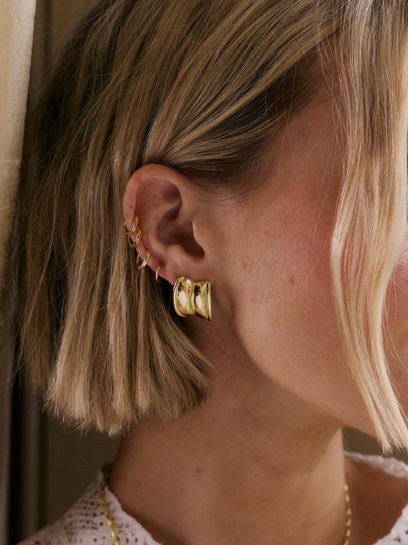 Daisy London large cuff stud earrings gold, imported from the UK