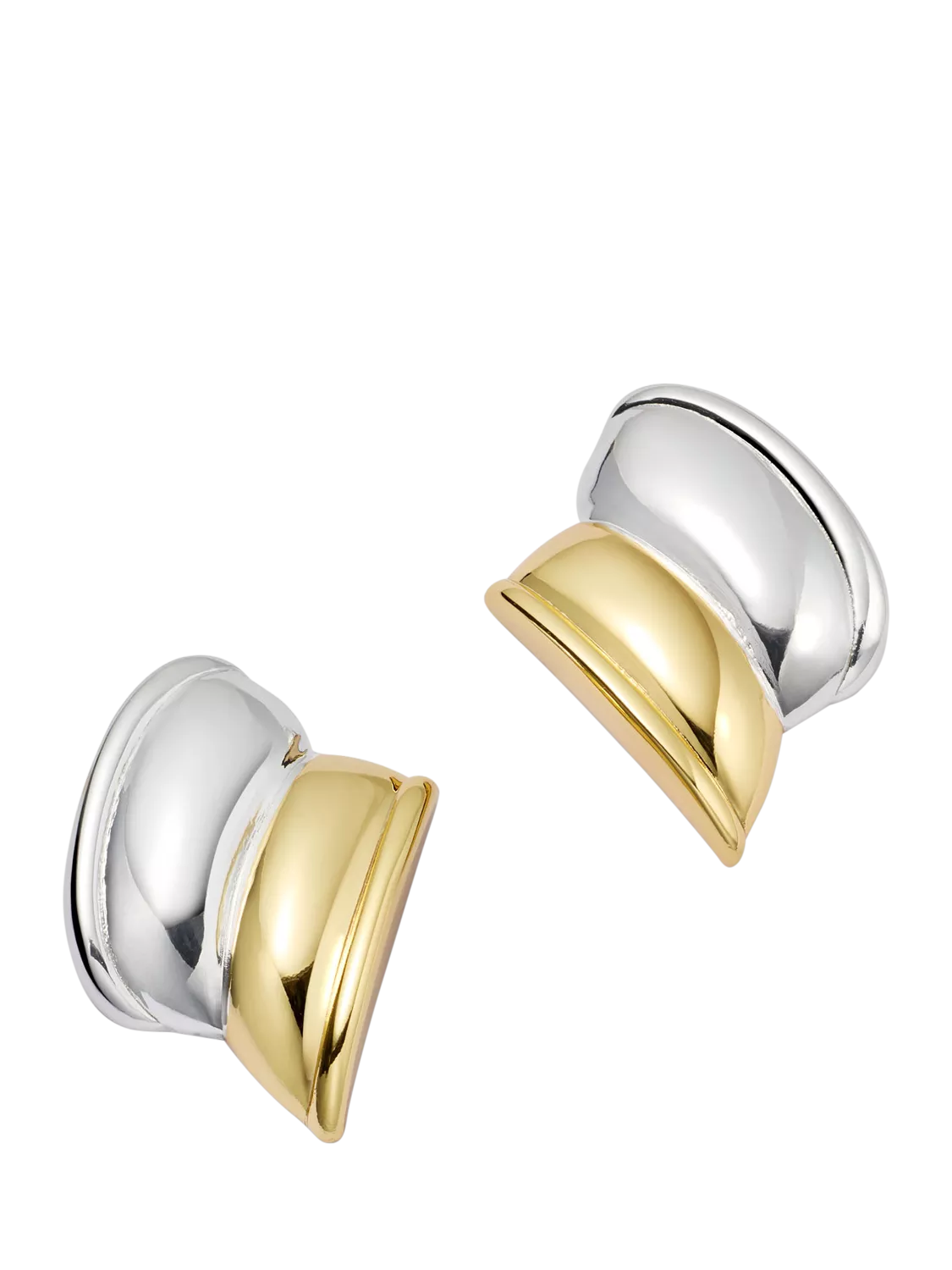 Daisy London large cuff stud earrings, mixed metal - British product