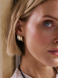 Daisy London large cuff stud earrings, mixed metal - British product