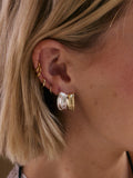 Daisy London large cuff stud earrings, mixed metal - British product