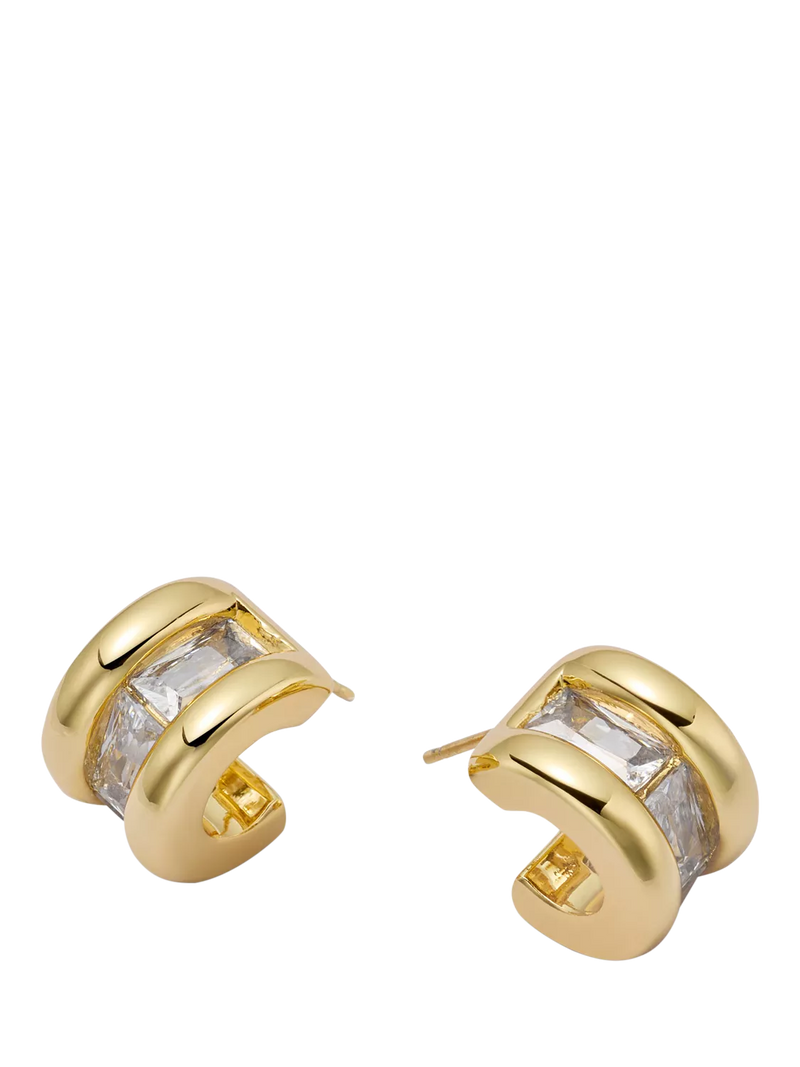 Daisy London mini hoop earrings gold with crystal accents, UK version