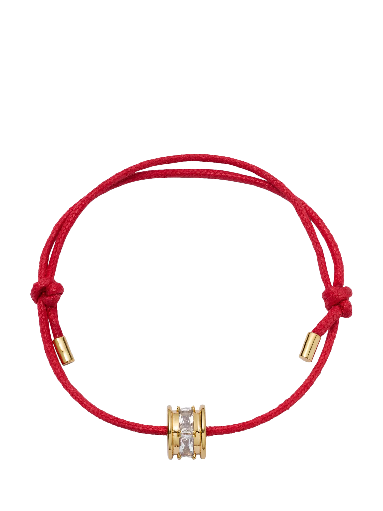 Daisy London red cord crystal bead bracelet with gold plating, imported from the UK