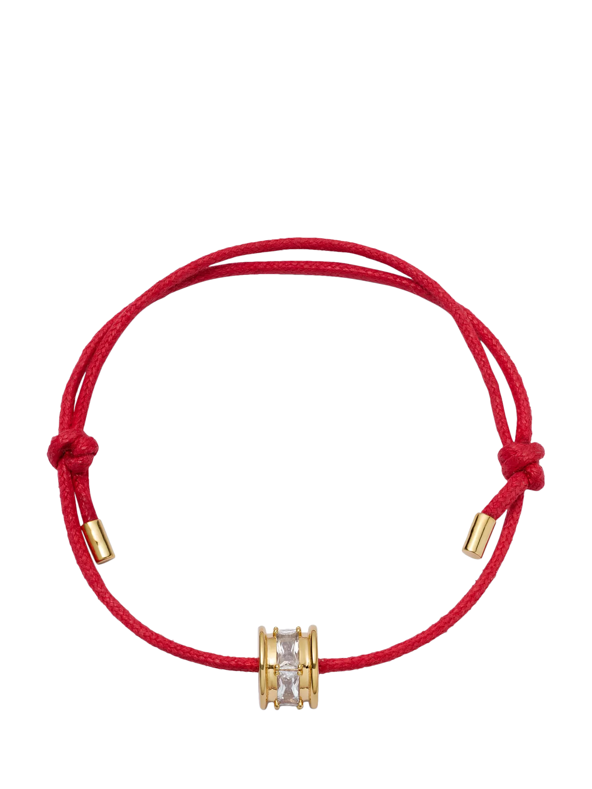 Daisy London red cord crystal bead bracelet with gold plating, imported from the UK