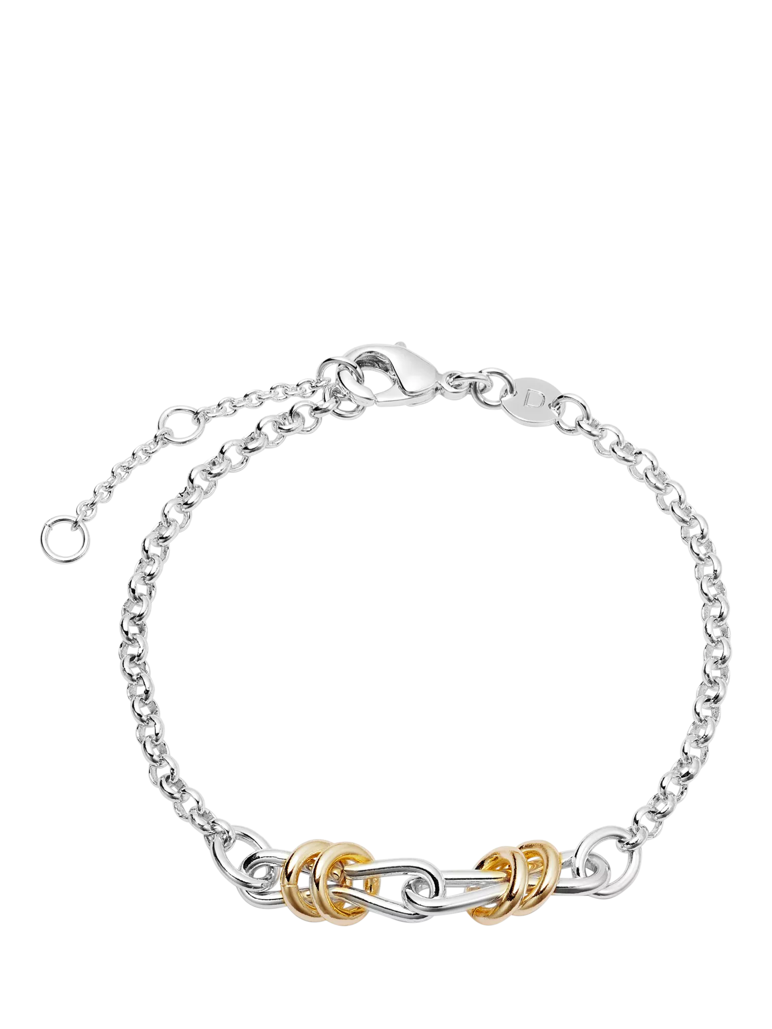 Daisy London knot bracelet mixed metal silver - British product