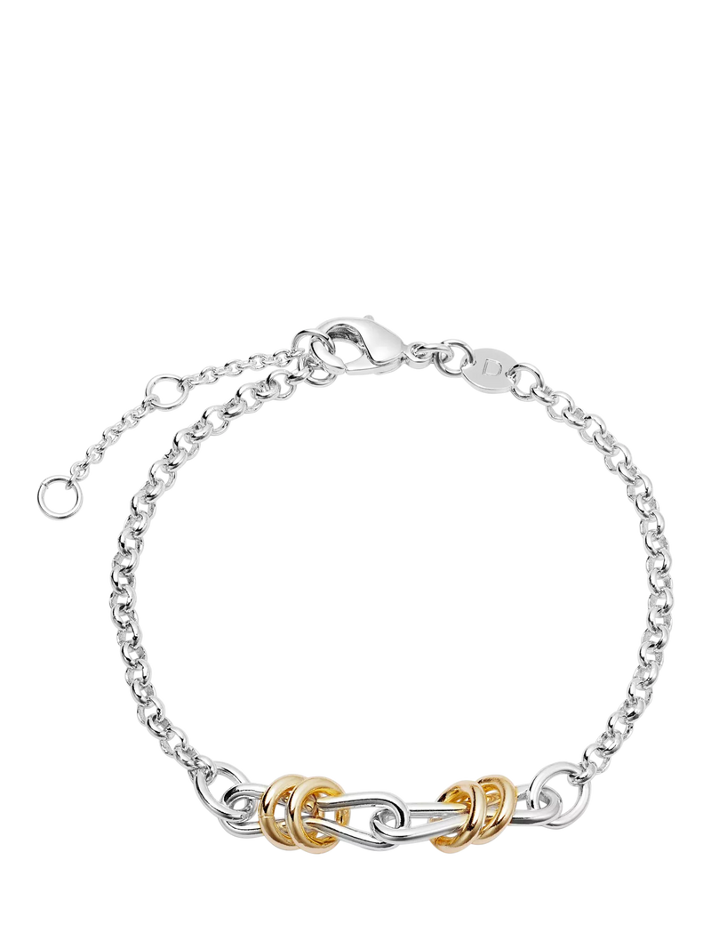 Daisy London knot bracelet mixed metal silver - British product