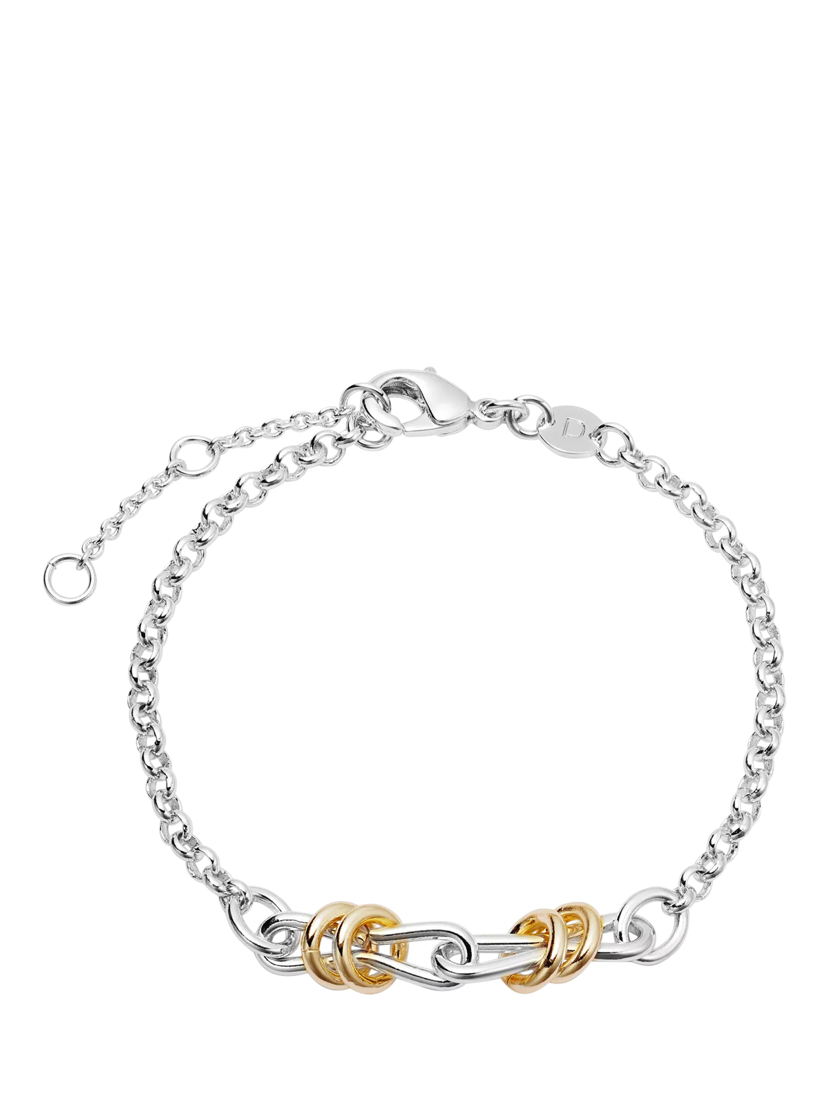 Daisy London knot bracelet mixed metal silver - British product