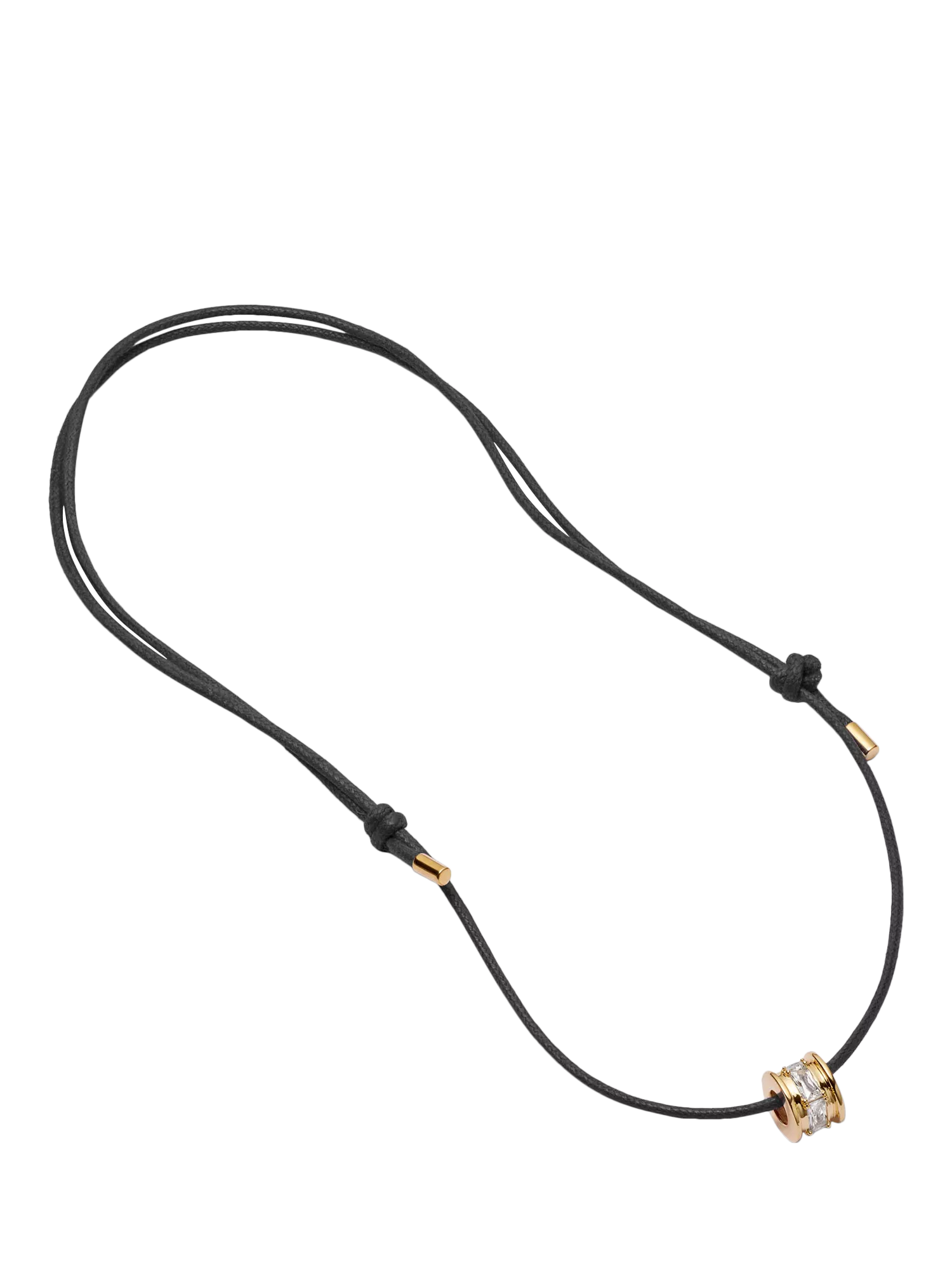 Daisy London crystal bead necklace on black cord gold, imported from the UK