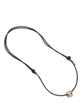 Daisy London crystal bead necklace on black cord gold, imported from the UK