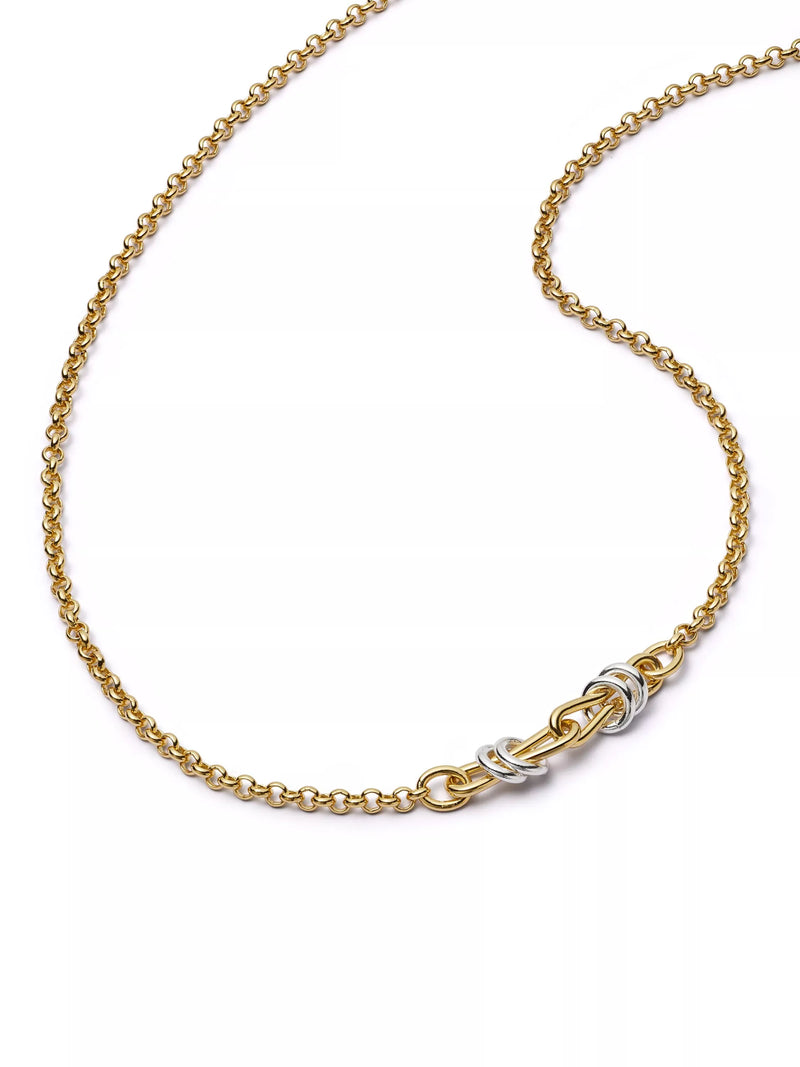 Daisy London mixed metal knot necklace, imported from the UK