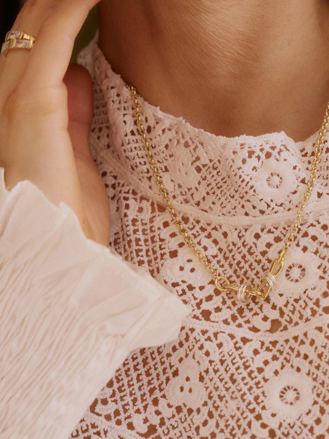 Daisy London mixed metal knot necklace, imported from the UK