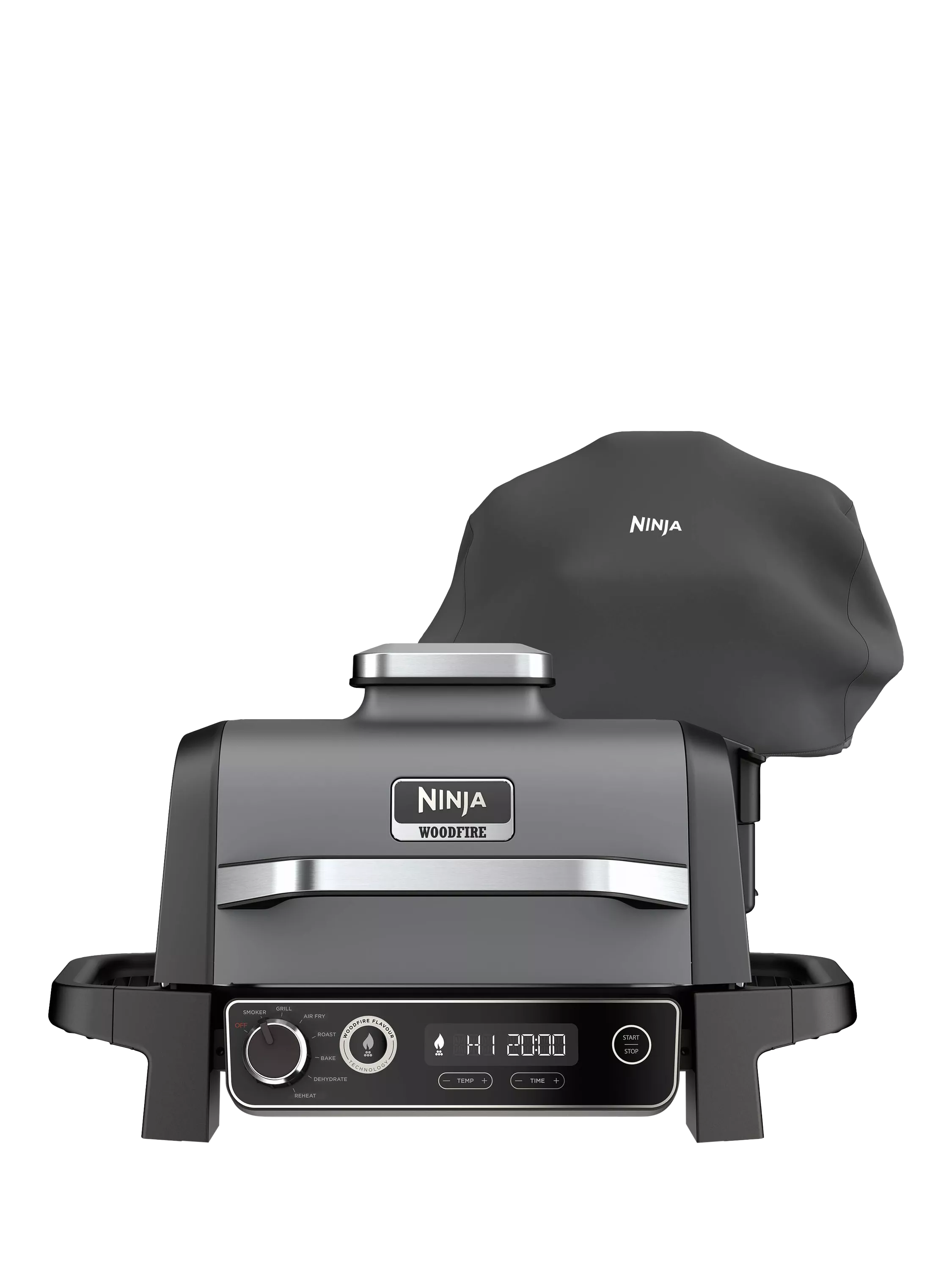 Ninja Woodfire electric BBQ grill smoker black, imported from the UK