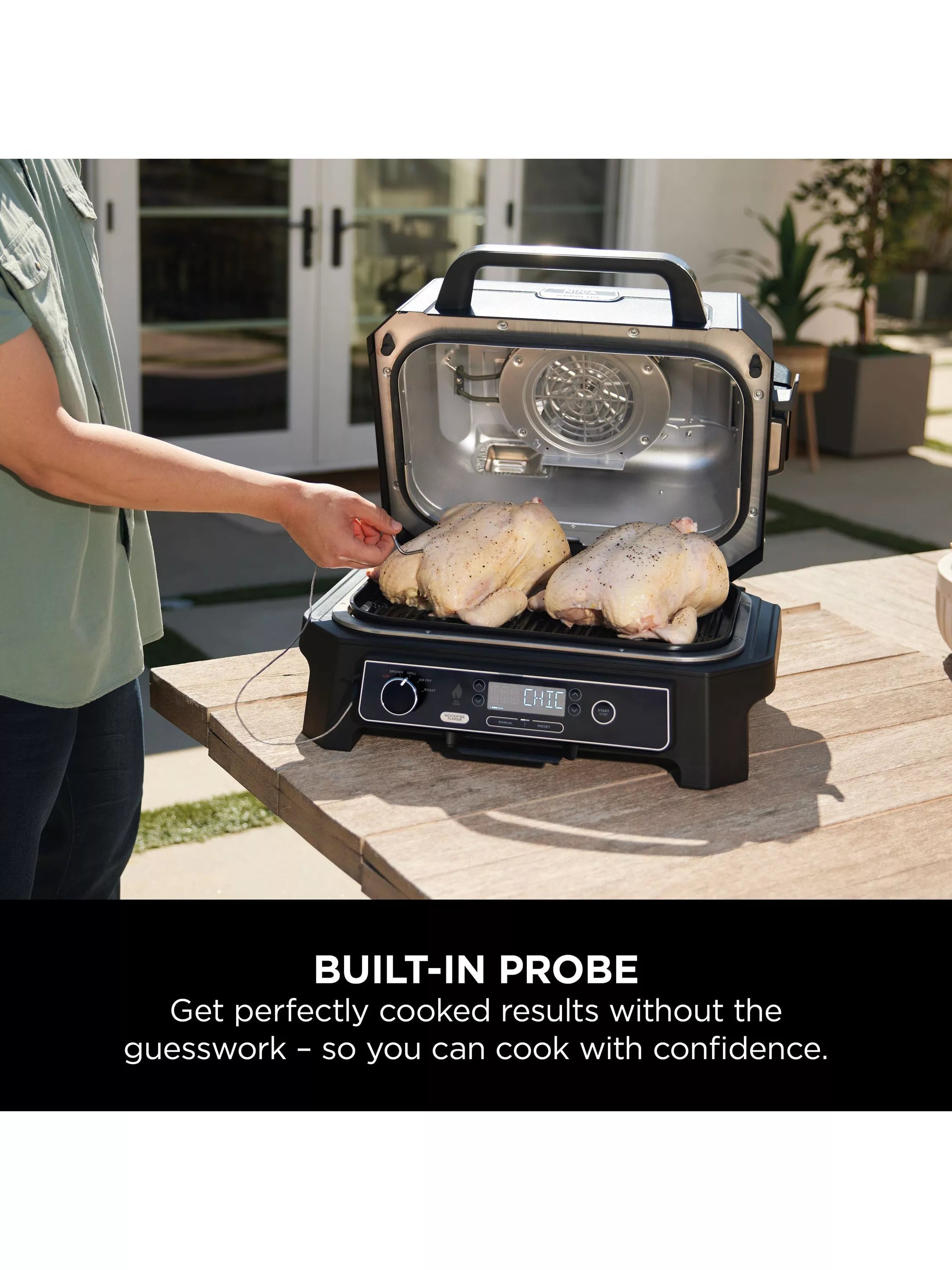 Ninja Woodfire Pro XL electric BBQ grill and smoker, imported from the UK
