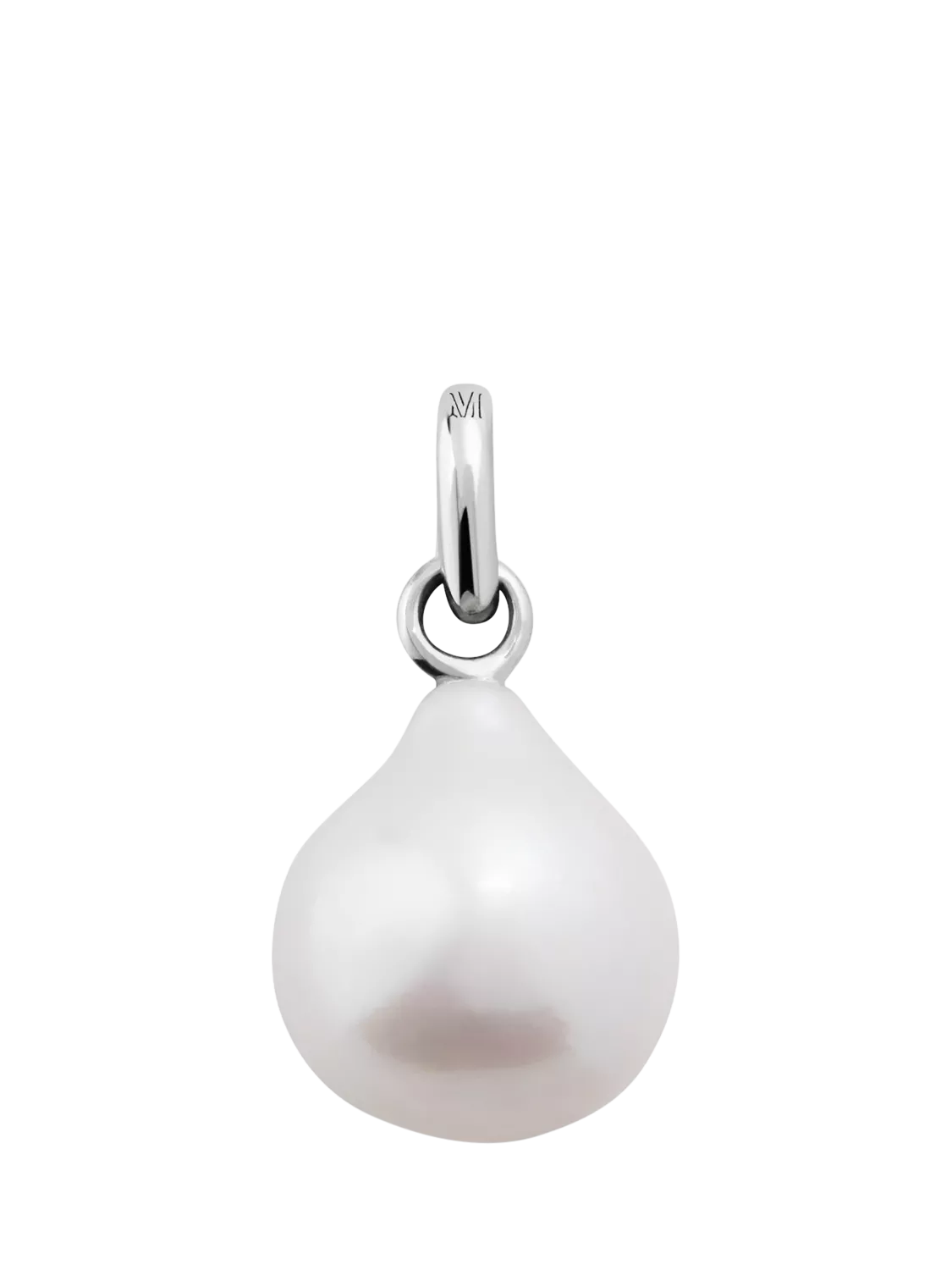 Monica Vinader Baroque small pearl charm in sterling silver (British brand)