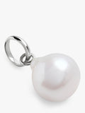 Monica Vinader Baroque small pearl charm in sterling silver (British brand)