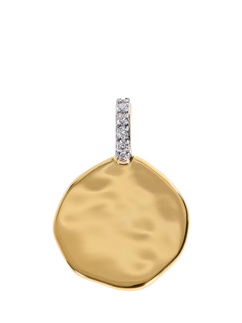 Monica Vinader lab-grown diamond coin pendant in gold, imported from the UK