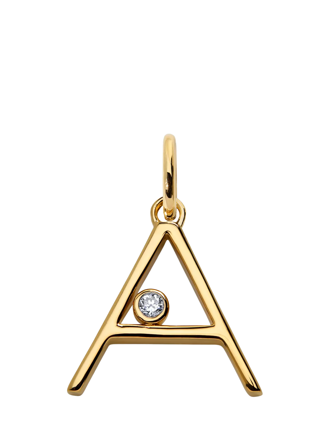 Monica Vinader Solitaire Lab Grown Diamond Initial Pendant, Gold/A