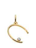 Monica Vinader Solitaire Lab Grown Diamond Initial Pendant, Gold/C