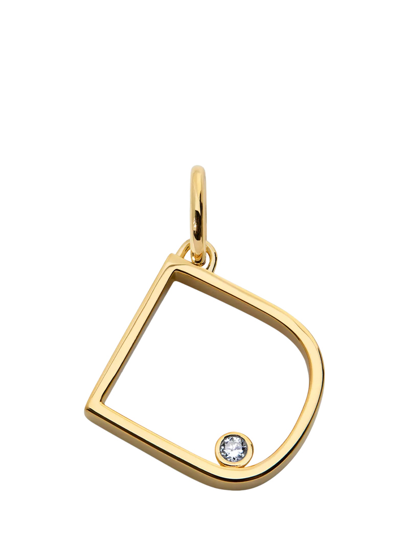Monica Vinader Solitaire Lab Grown Diamond Initial Pendant