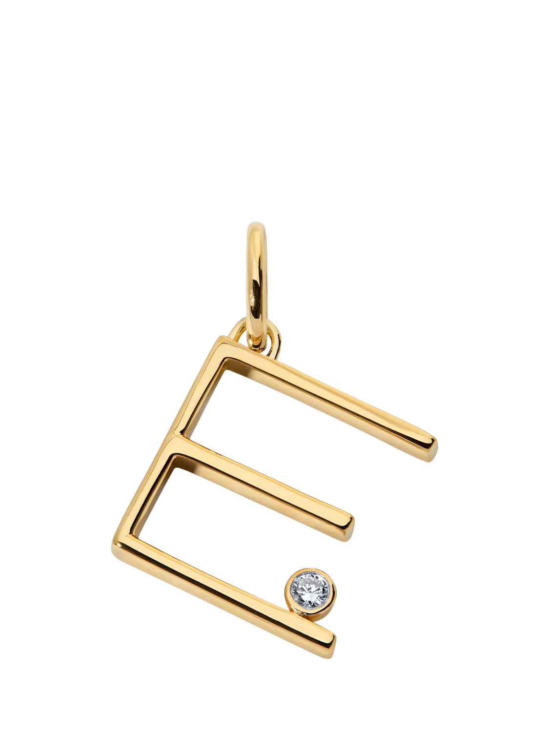 Monica Vinader Solitaire Lab Grown Diamond Initial Pendant, Gold/E