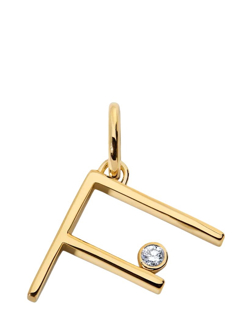 Monica Vinader Solitaire Lab Grown Diamond Initial Pendant