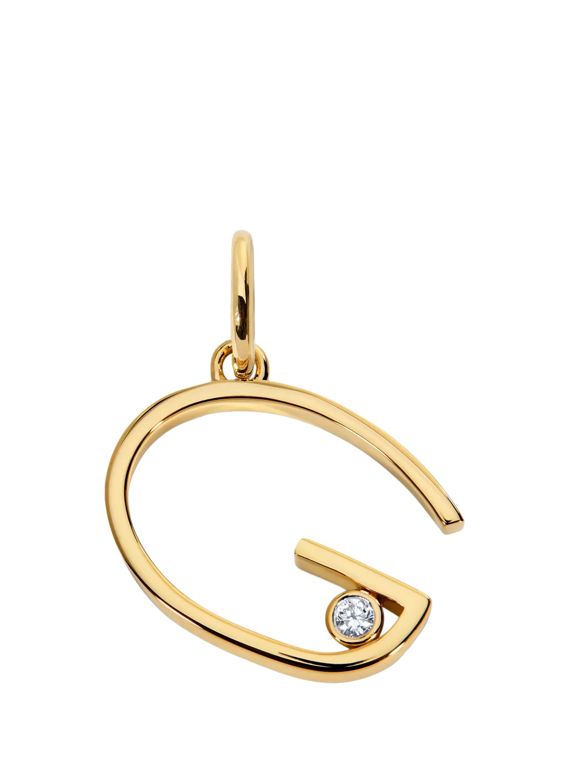 Monica Vinader Solitaire Lab Grown Diamond Initial Pendant, Gold/G
