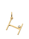 Monica Vinader Solitaire Lab Grown Diamond Initial Pendant, Gold/H
