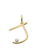 Monica Vinader Solitaire Lab Grown Diamond Initial Pendant, Gold/J