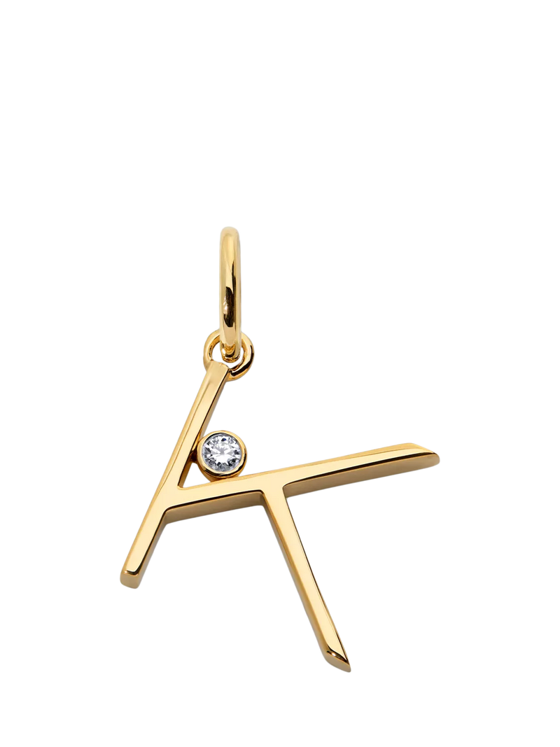 Monica Vinader Solitaire Lab Grown Diamond Initial Pendant