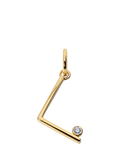 Monica Vinader Solitaire Lab Grown Diamond Initial Pendant, Gold/L