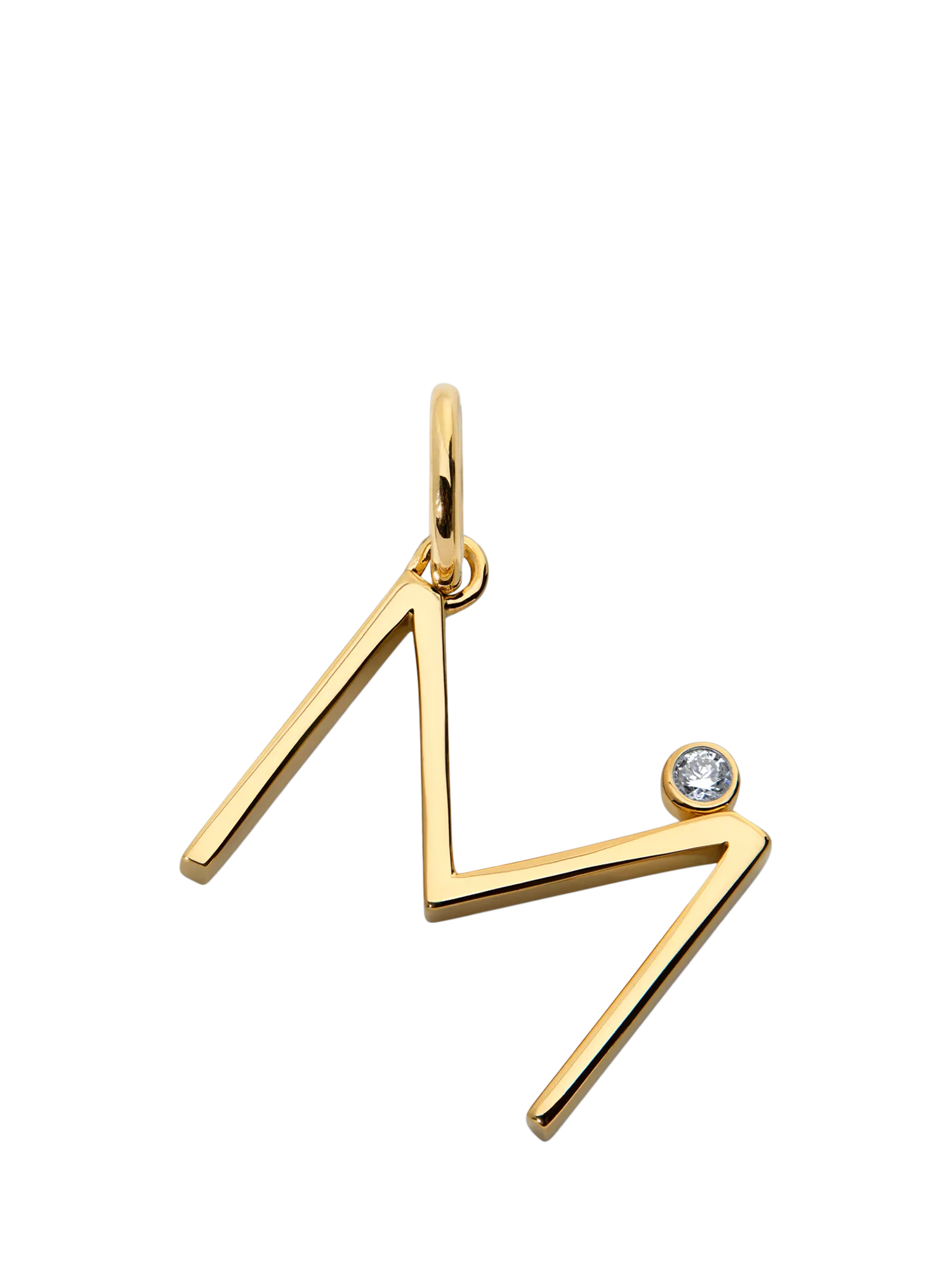 Monica Vinader Solitaire Lab Grown Diamond Initial Pendant, Gold/M