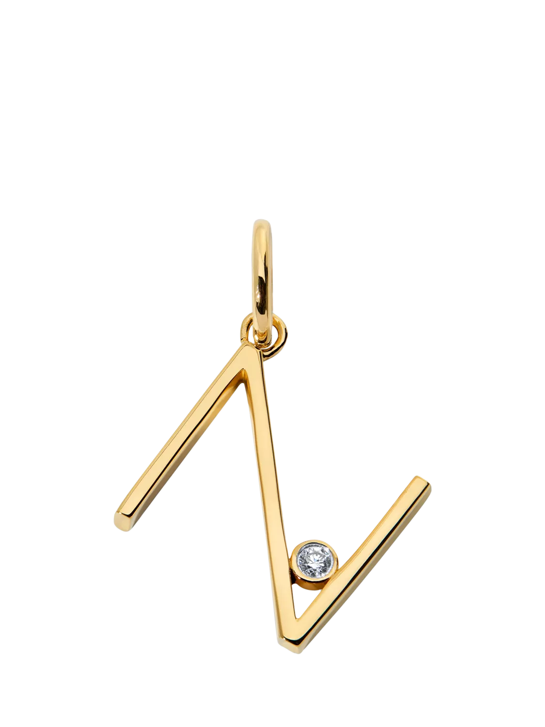 Monica Vinader Solitaire Lab Grown Diamond Initial Pendant, Gold/N
