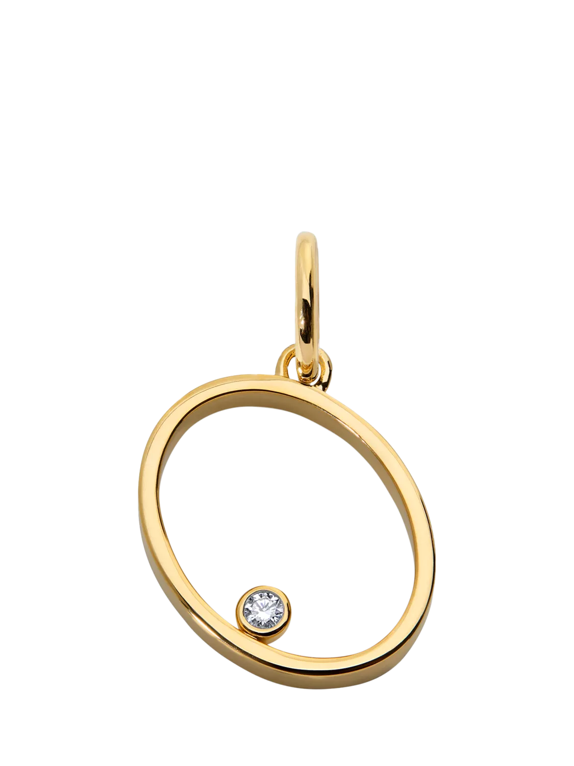 Monica Vinader Solitaire Lab Grown Diamond Initial Pendant, Gold/O