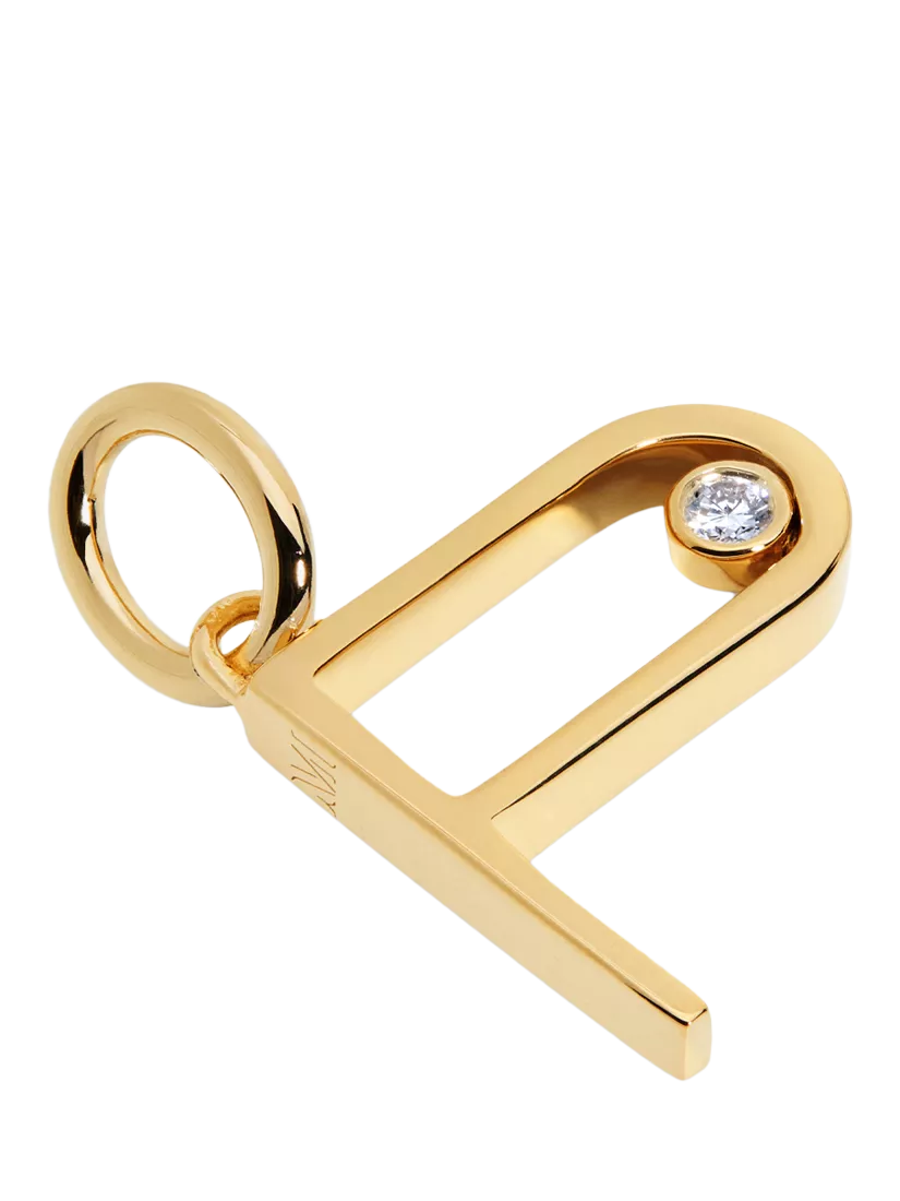 Monica Vinader initial pendant with lab grown diamond, UK version