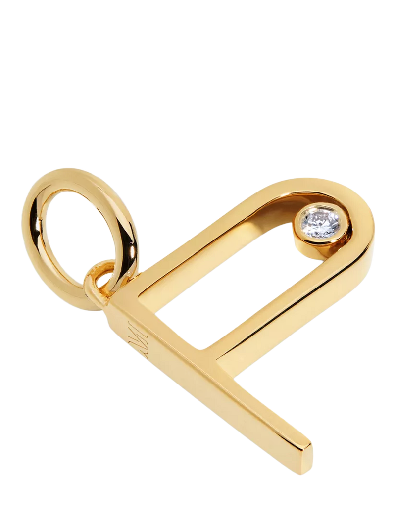 Monica Vinader initial pendant with lab grown diamond, UK version
