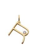 Monica Vinader Solitaire Lab Grown Diamond Initial Pendant, Gold/R