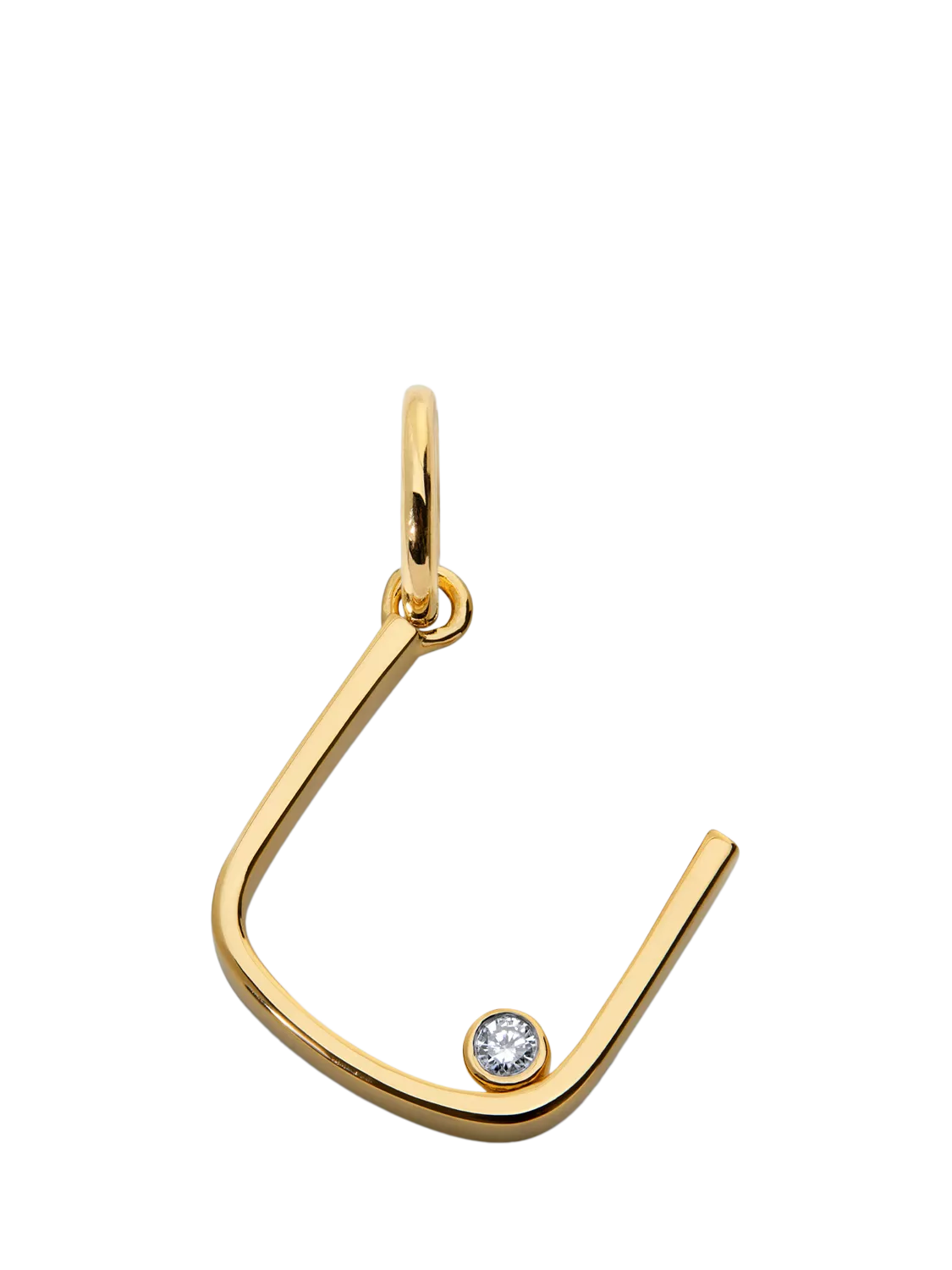Monica Vinader Solitaire Lab Grown Diamond Initial Pendant, Gold/U