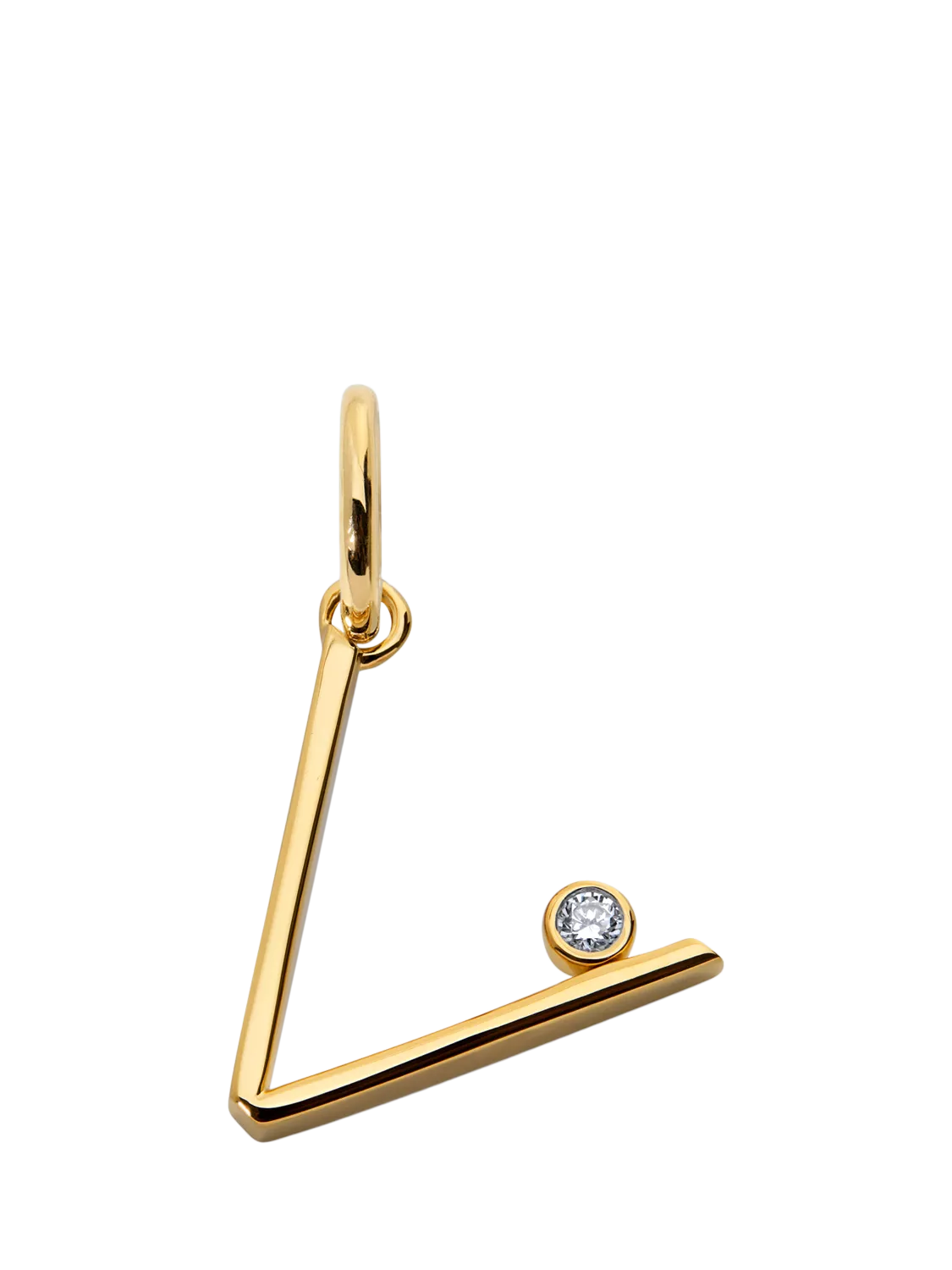 Monica Vinader Solitaire Lab Grown Diamond Initial Pendant, Gold/V