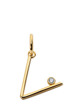 Monica Vinader Solitaire Lab Grown Diamond Initial Pendant, Gold/V