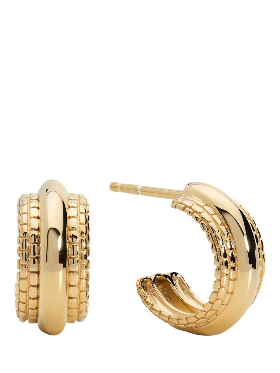 Monica Vinader Heirloom Bold Huggie Hoop Earrings gold, UK version