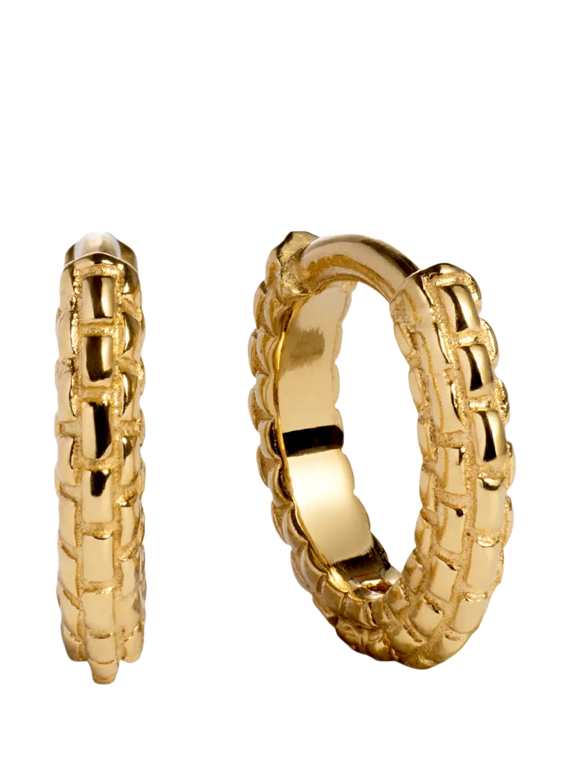 Monica Vinader heirloom mini huggie hoop earrings gold - British product