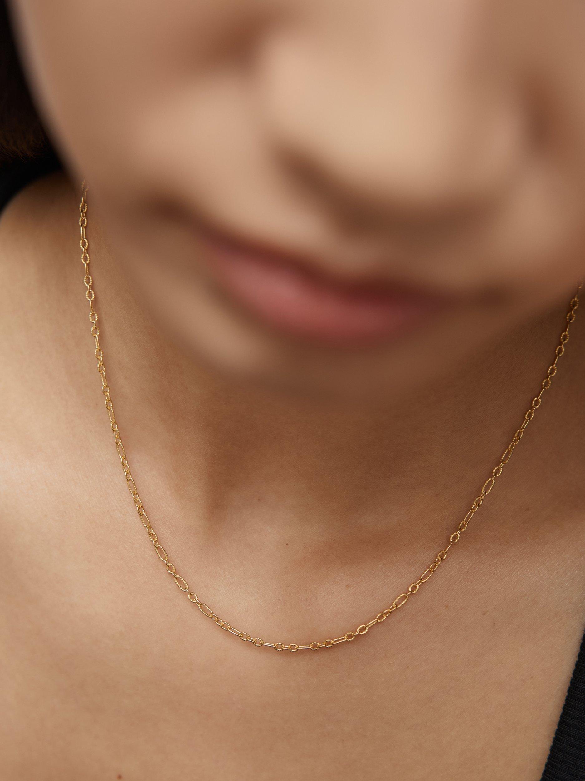 Monica Vinader textured link chain gold necklace 16 inch - British product