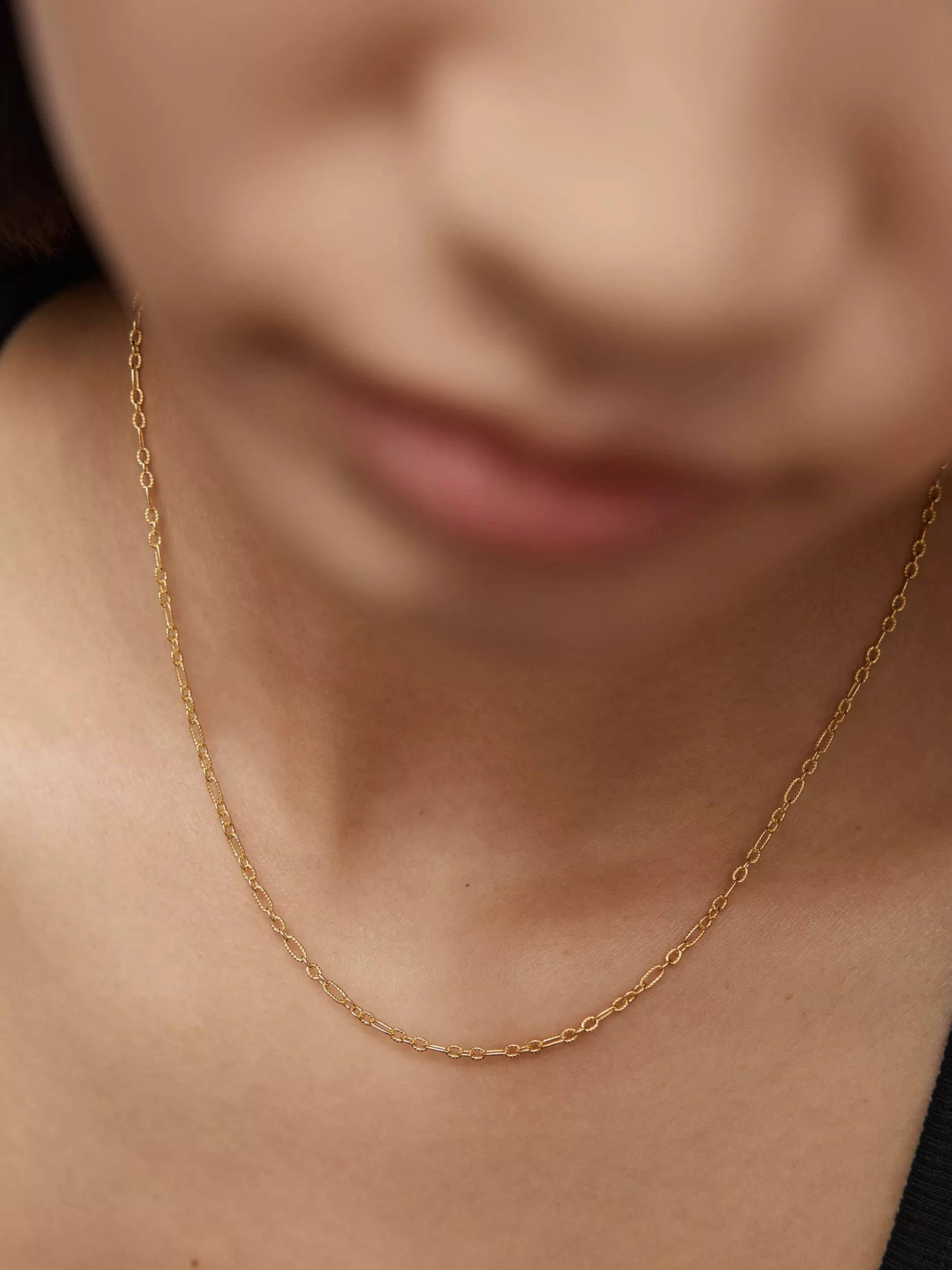 Monica Vinader textured link chain gold necklace 16 inch - British product