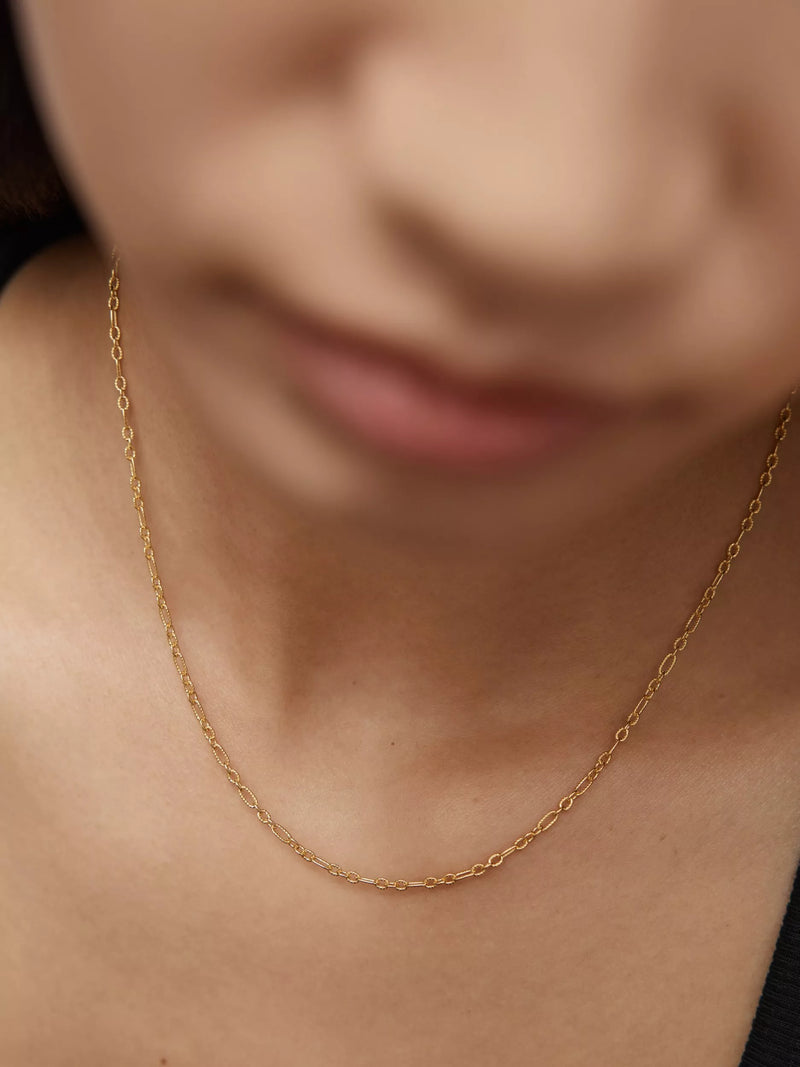 Monica Vinader textured link chain gold necklace 16 inch - British product