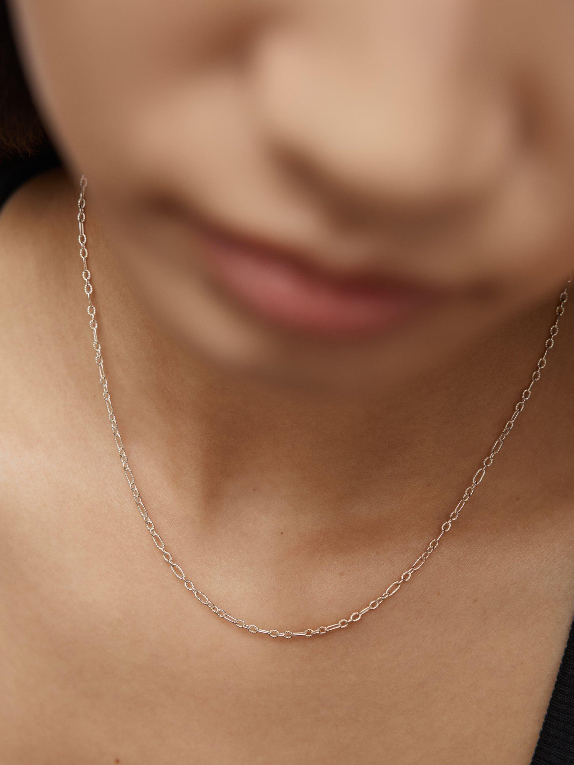 Monica Vinader textured link chain necklace silver - British product